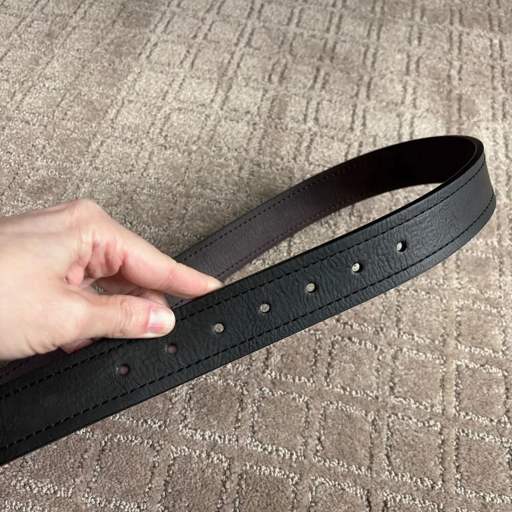 Levi's Coated Leather Belt Mens Small (30-32) Black Brown Reversible Casual NWT